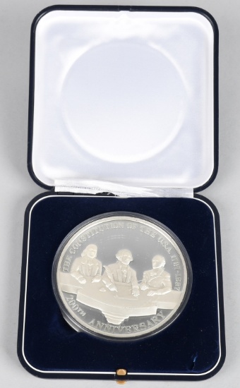 200th ANNIV. CONSTITUTION STERLING MEDAL 12ozt