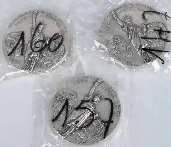 3-1986 STATUE OF LIBERTY MEDALS 43.5 STERLING