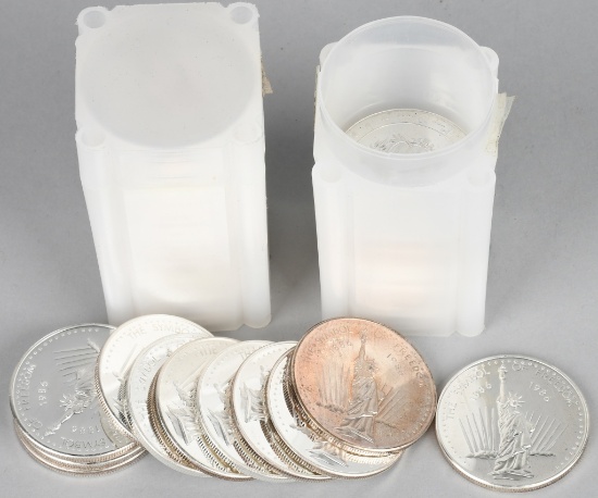 50- 1986 WORLD TRADE .999 SILVER COINS 50ozt