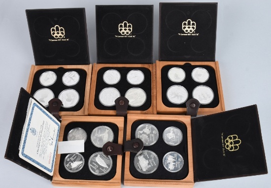 5 1976 MONTREAL OLYMPICS 4 SILVER COIN PROOF SETS