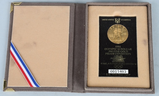1984 OLYMPICS GOLD $10 COIN .900 .48375