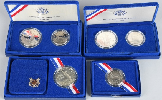 4- 1986 US LIBERTY SILVER COIN SETS 4.5ozt