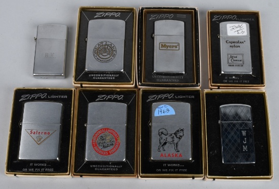 8- ZIPPO 1960's and 1970's LIGHTERS