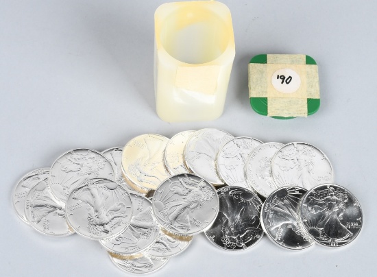 20- 1990 US SILVER EAGLE $1 COINS