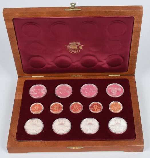 1984 OLYMPICS COIN SET 2.5ozt GOLD & 8ozt SILVER