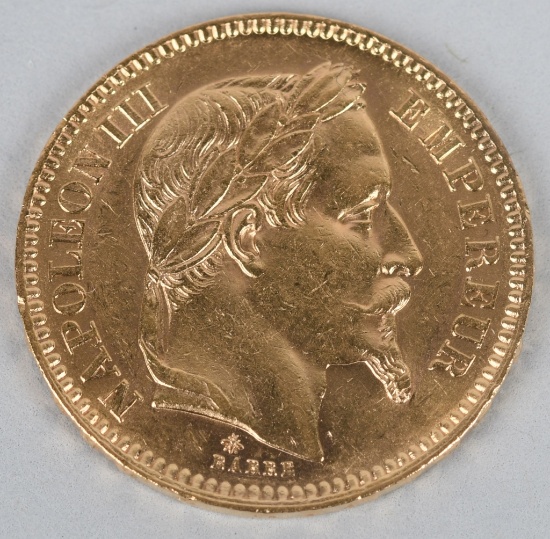 1865-A FRANCE 20 FRANCS GOLD COIN