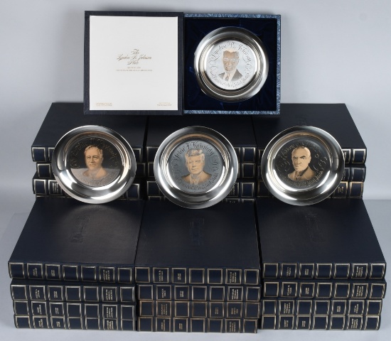 35- PRESIDENTIAL PLATES SILVER w/ GOLD INLAY