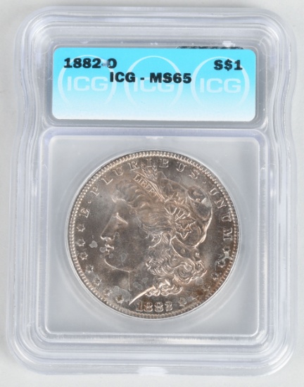1882-O MORGAN SILVER DOLLAR ICG MS65