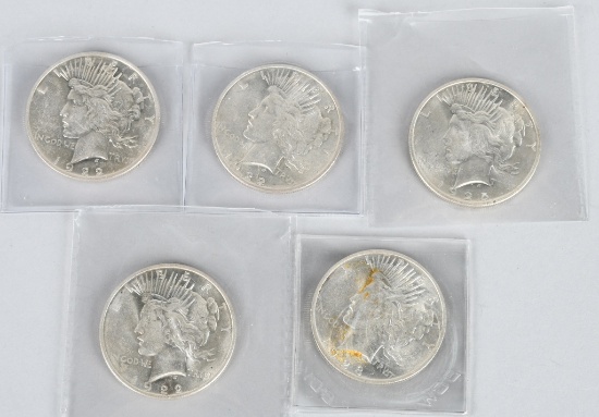5- PEACE SILVER DOLLARS