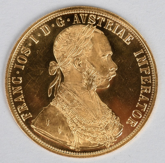 1914 AUSTRIA 4 DUCAT GOLD COIN