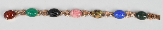 14k ROSE GOLD SEMI PRESIOUS STONE BRACELET