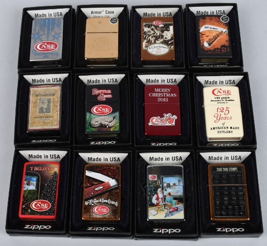 12- ZIPPO CASE KNIFE LIGHTERS