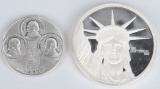 2- .999 SILVER MEDALLIONS 13.5ozt TOTAL