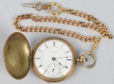 ELGIN POCKET KEY WIND WATCH, 18-S, 15-J, 1872