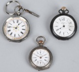 3- VINTAGE SILVER POCKET WATCHES