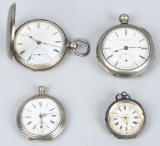 4- ANTIQUE KEY WIND POCKET WATCHES