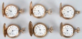 6- ANTIQUE POCKET WATCHES w/ HUNTER CASES