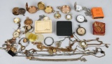 LARGE LOT of POCKET WATCH PARTS & MORE