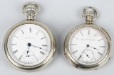 2- ELGIN POCKET WATCHES 18-S & 16-S, 7-J