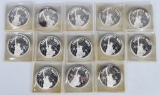 13- LIBERTY MINT .999 SILVER MEDALS 13ozt