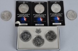 8 1984 OLYMPICS 1ozt .900 SILVER COINS Total 8ozt