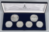 1980 MOSCOW OLYMPICS SILVER 6 COIN SET