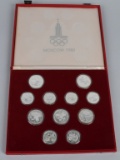 1980 MOSCOW OLYMPICS SILVER 11 COIN SET