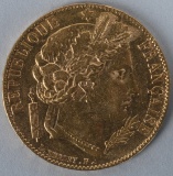 1851-A FRANCE 20 FRANCS GOLD COIN