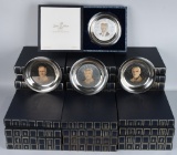 35- PRESIDENTIAL PLATES SILVER w/ GOLD INLAY