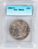 1882-O MORGAN SILVER DOLLAR ICG MS65