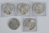 5- PEACE SILVER DOLLARS