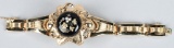 VICTORIAN 14k GOLD ENAMEL & PEARL BRACELET