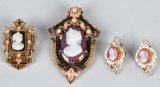 VICTORIAN GOLD CAMEO LOT