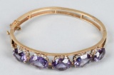 14k GOLD ALEXANDRITE BANGLE BRACELET