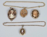 VICTORIAN PHOTO PENDANTS & 2 LOCKETS