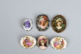 6- PORTRAITS ON PORCELAIN PINS