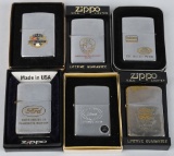 6- ZIPPO FORD AUTOMOTIVE LIGHTERS