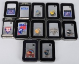 12- ZIPPO NFL FOOTBALL TEAM LIGHTERS