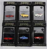 6- ZIPPO CORVETTE LIGHTERS