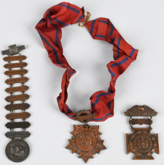 3 LATE 19th CENTURY NATIONAL GUARD MEDALS TIFFANY