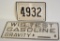 (Texaco) Aluminum Bicycle License Plate