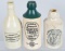 3- Stoneware Ginger Beer Bottles