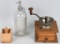 COFFEE GRINDER, SETZER BOTTLE, & MOLD