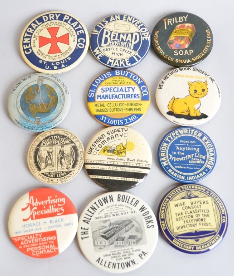12-Celluloid Advertising Mirrors