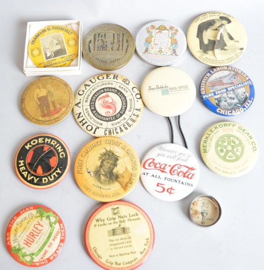 12+Celluloid Advertising Pocket Mirrors