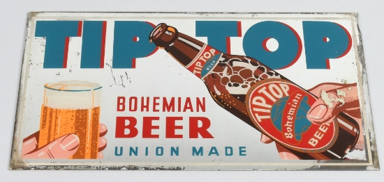 TIp Top Bohemian Beer Reverse Painted on Glass