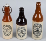 3- Stoneware Canadian Ginger Beer Bottles