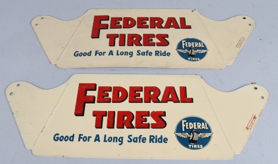 Pair Federal Tires w/logo metal tire stand signs