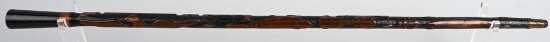 CIVIL WAR FOLK ART CANE W EAGLE CORPS BADGES KNIFE