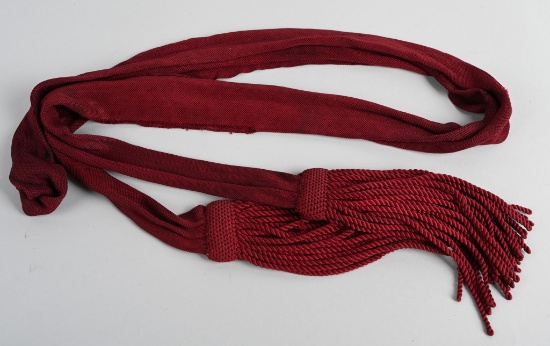 MEXICAN WAR CIVIL WAR RED OFFICER'S SILK SASH